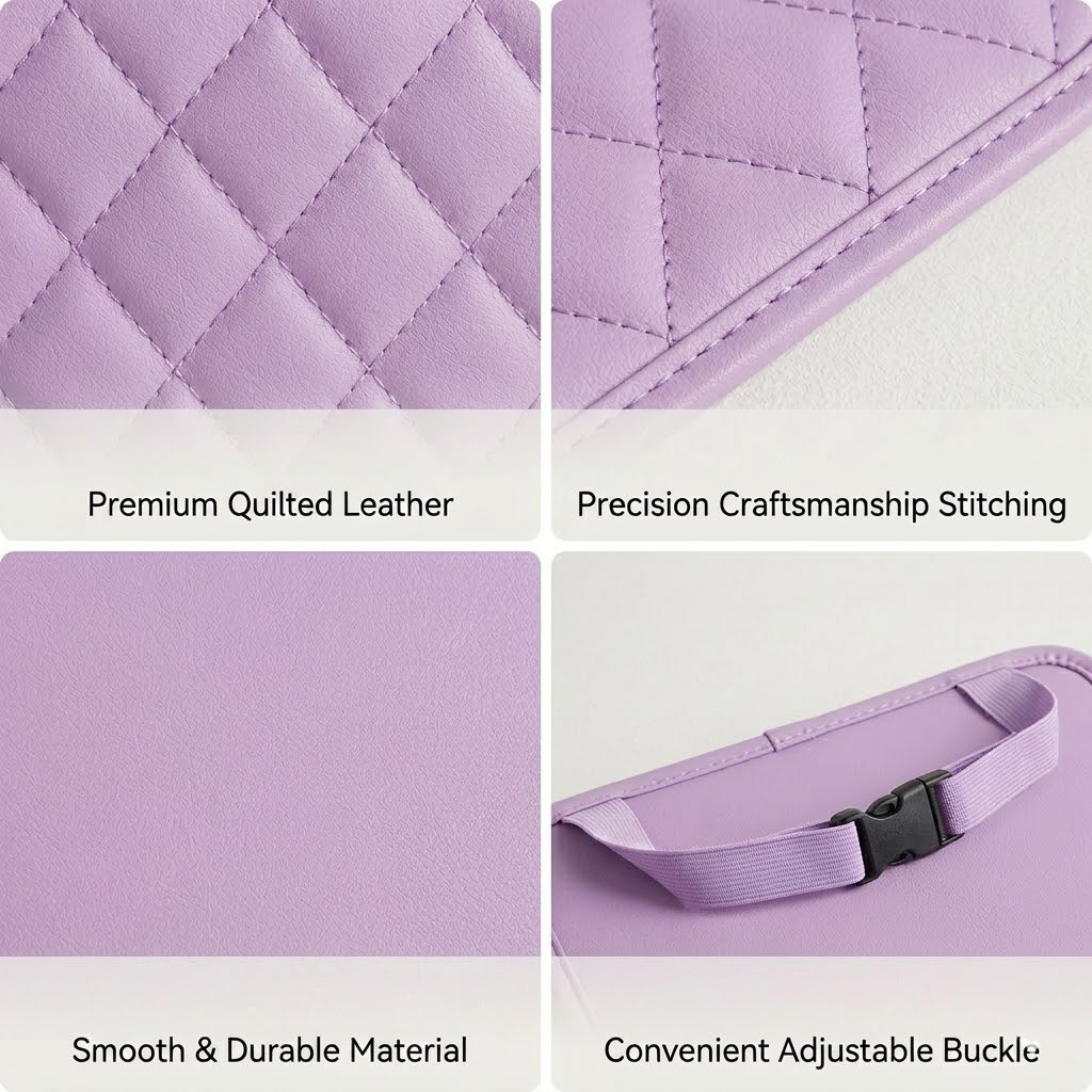 Brisyvo Car Backseat Organizer, PU Leather Car Seat Back Storage Bag with Multiple Pockets, Hanging Kick Mats Protector for Travel and Kids Accessories