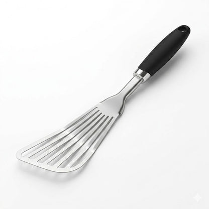 Brisyvo Premium Stainless Steel Fish Turner | Professional Grade Slotted Spatula with Comfort Grip | Essential Kitchen Utensil for Delicate Flipping